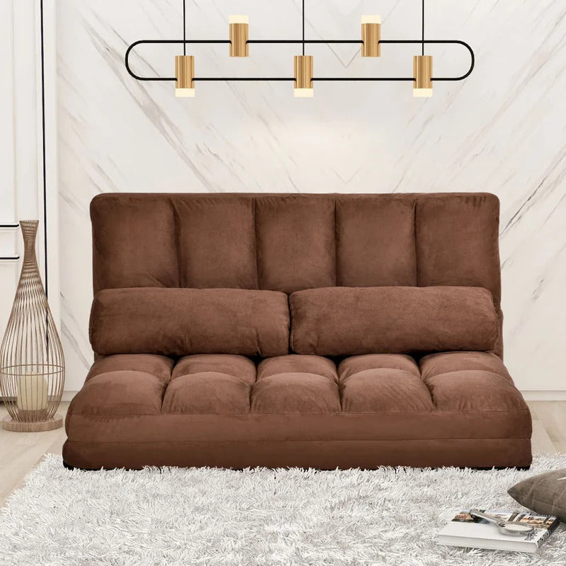 Futon: 44'' Wide Faux Leatherette Convertible Sofa