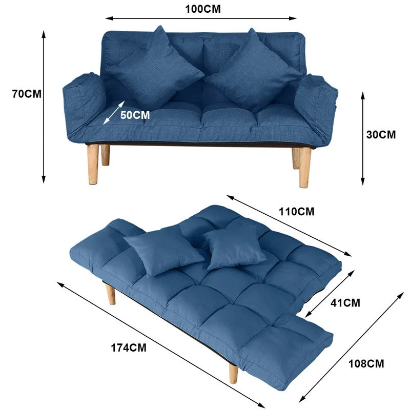 Futon: 68.5'' Wide  Back Sofa