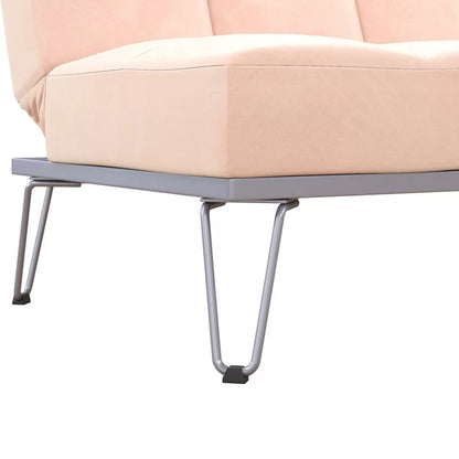 Futon: 69'' Wide Velvet  Convertible Sofa