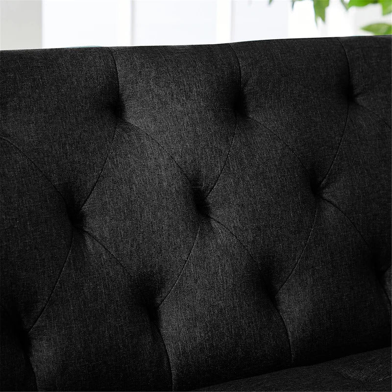 Futon: 72.83'' Wide Tufted Back Convertible Sofa