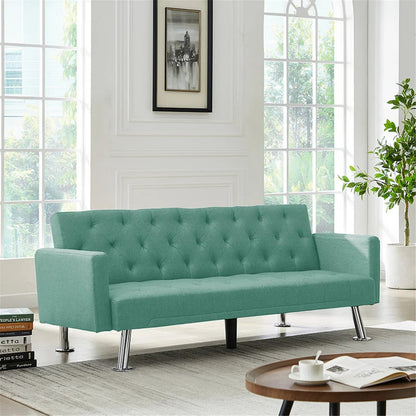 Futon: 72.83'' Wide Tufted Back Convertible Sofa