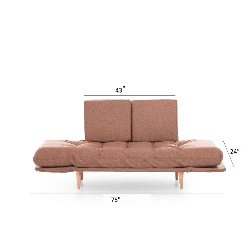 Futon: 72" Wide Back Convertible Sofa