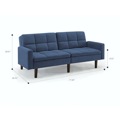 Futon: 77.56'' Square Arm Sofa