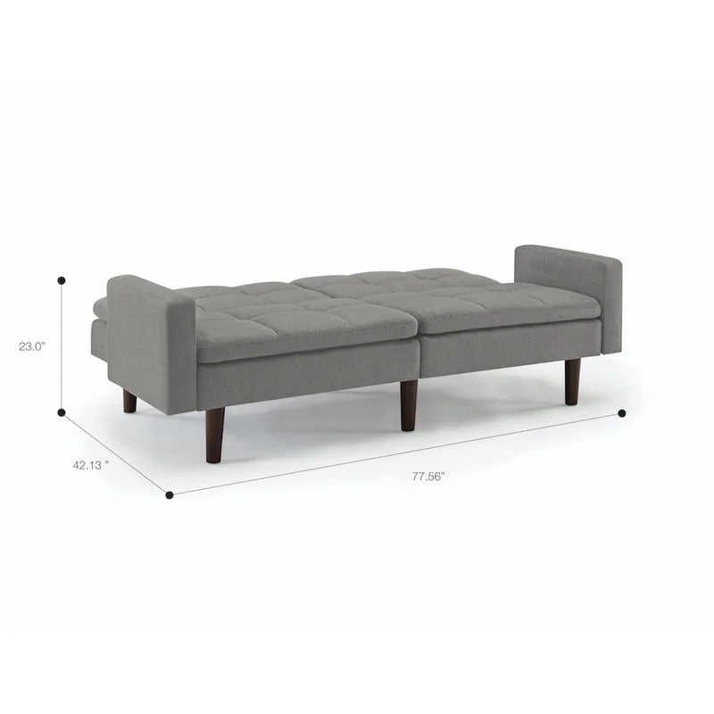 Futon: 77.56'' Square Arm Sofa