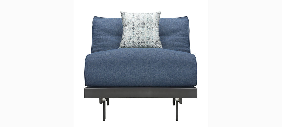  Futon: Blue Wooden Single Futon Sofa Cum Bed 