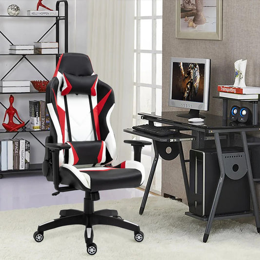 Gaming Chair: Adjustable Reclining  Faux Leatherette  Racing Game Chair