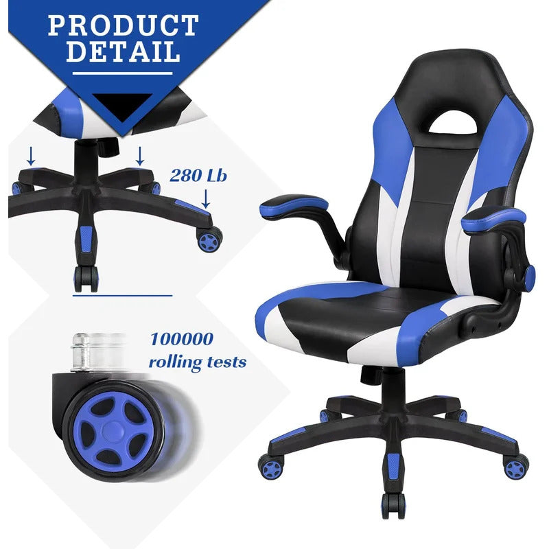 Gaming Chair: Faux Leatherette PC & Racing Game Chair