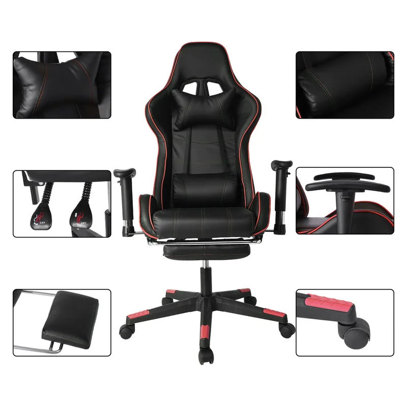 Gaming Chair: PC & Racing Game Chair with Footrest