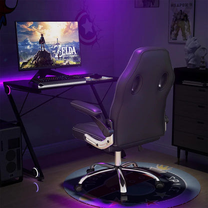 Gaming Chair: Stylish Adjustable Leatherette Swiveling PC & Racing Game Chair