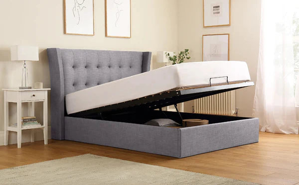 Double Bed: Kenle Fabric Double Hydraulic Bed