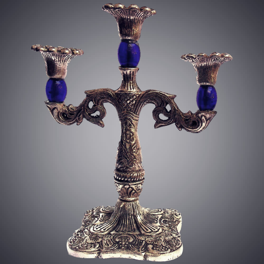 Home Decor : Candle Stand in Blue Color