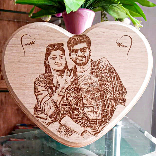 Home Decor : Personalised Heart Shaped Wooden Plaque