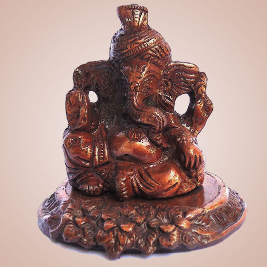 Home Decor : White Metal Copper Color Ganesha