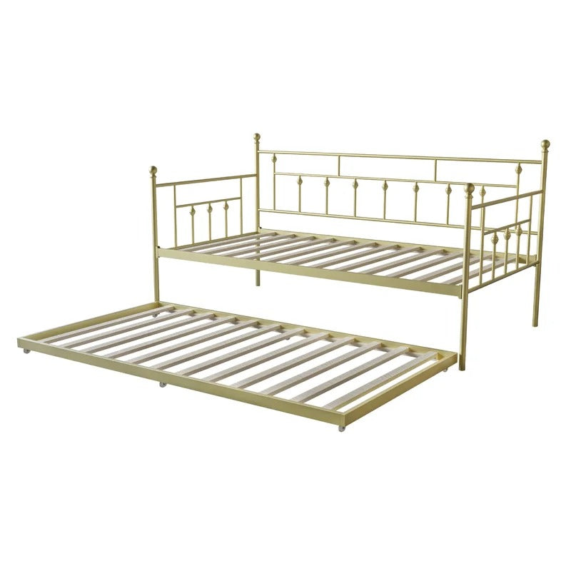 Trundle Bed: Iron Daybed with Trundle Bed