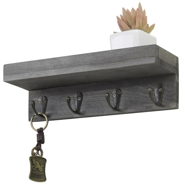 Key Holder: 10" Wall Storage Organizer with Key Hooks