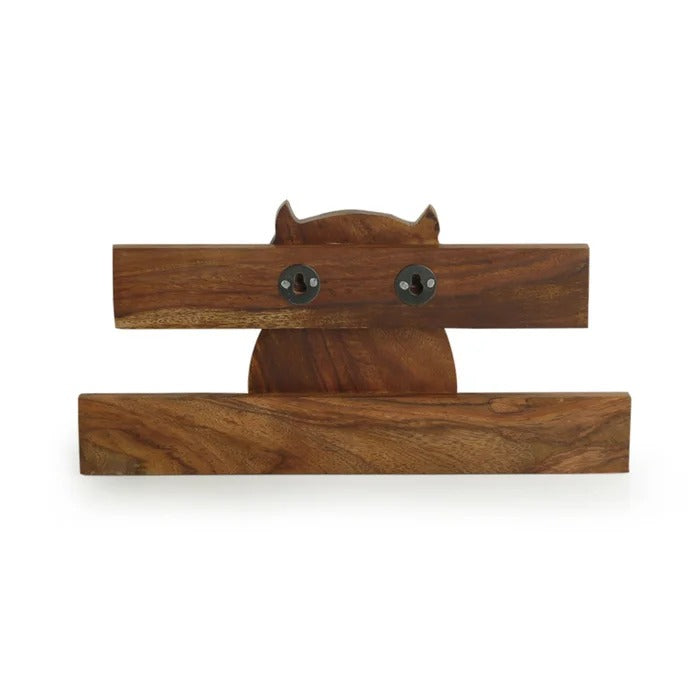 Key Holder: Sheesham Wood Owl  Key Hook (6 Hooks)