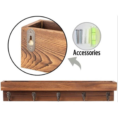 Key Holder: Wall Mounted Entryway Wall Shelf With Key Hooks