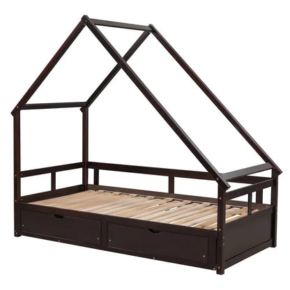 Kids Bed: 2 Drawer Solid Wood Daybed