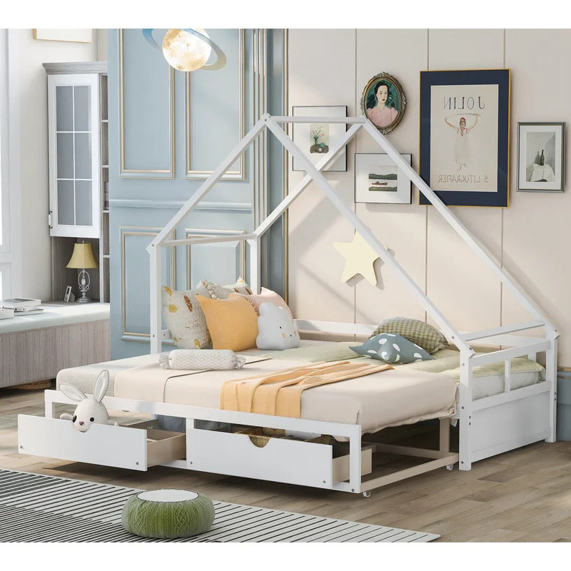 Kids Bed: 2 Drawer Solid Wood Daybed