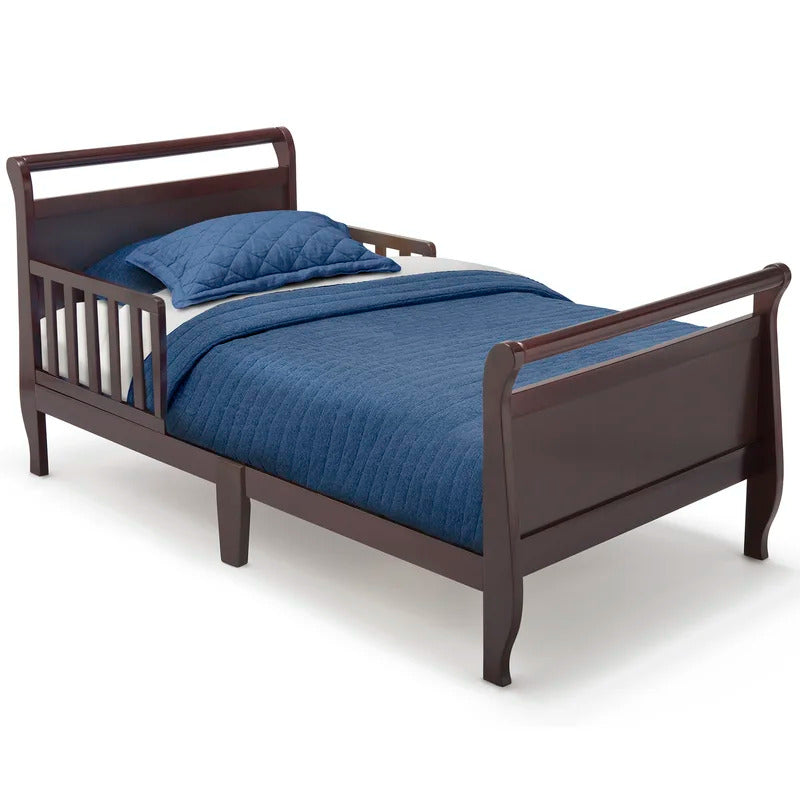 Kids Bed: Toddler Solid Wood Sleigh Bed