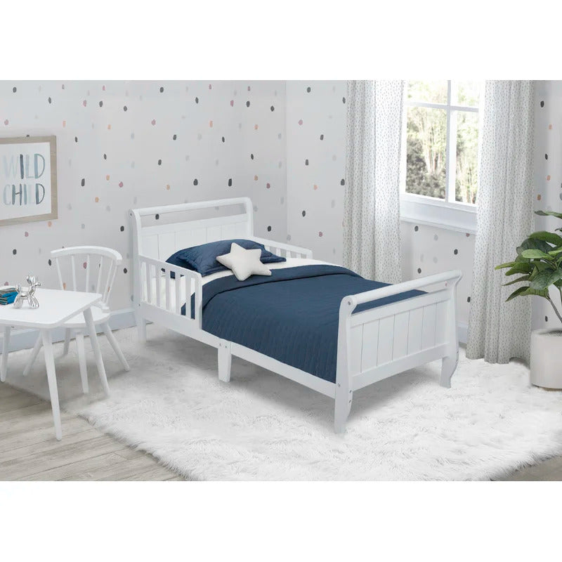 Kids Bed: Toddler Solid Wood Sleigh Bed