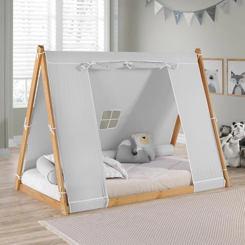 Kids Bed: Twin Solid Wood Platform Bed