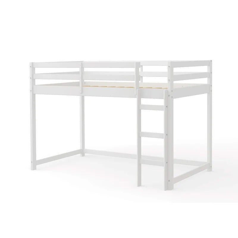 Kids Bed: Twin Solid Wood Platform Loft Bed