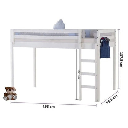 Kids Bed: Twin Solid Wood Platform Loft Bed