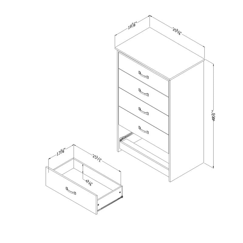 Kids Chest Of Drawers : 5 Drawer 29.75'' W Chest