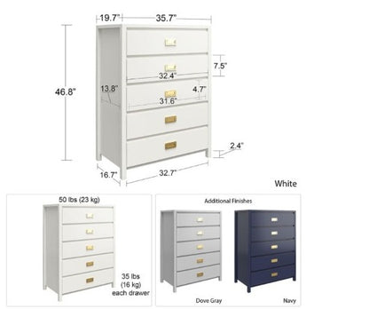 Kids Chest Of Drawers 5 Drawer Chest
