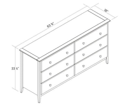 Kids Chest Of Drawers : 6 Drawer 63.75'' W Solid Wood