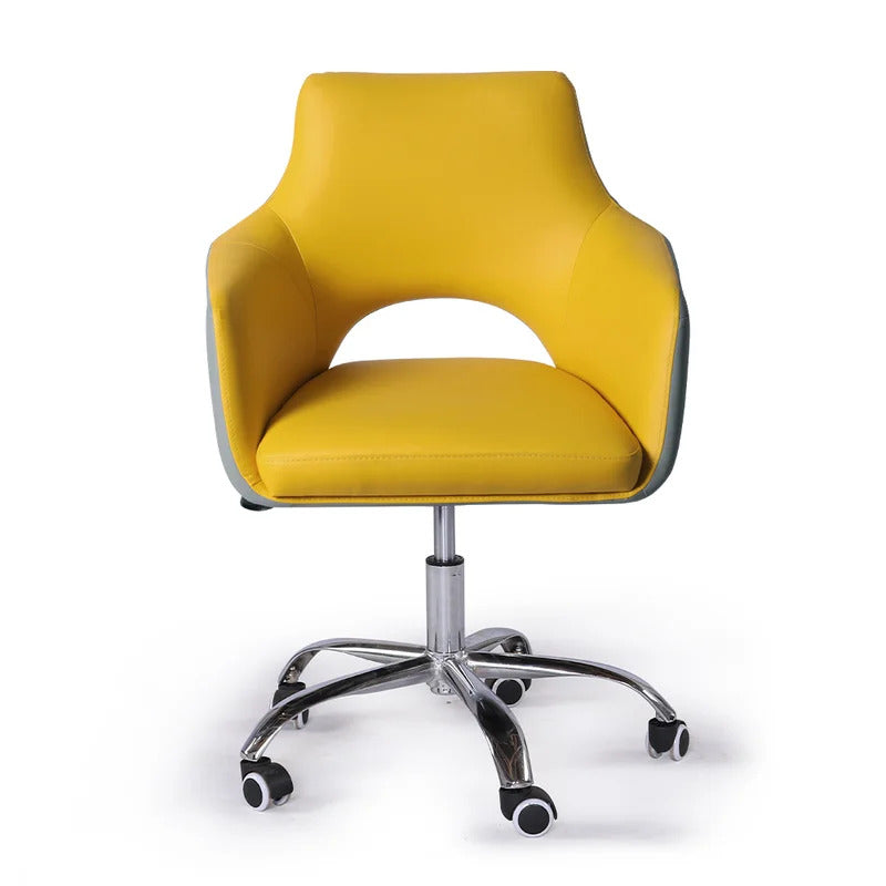 Kids Study Chair: Leatherette Work Study Chair (Yellow)