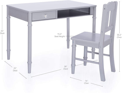 Kids Study Table : LANA 38" W Writing Desk and Chair Set