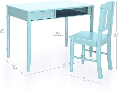 Kids Study Table : LANA 38" W Writing Desk and Chair Set