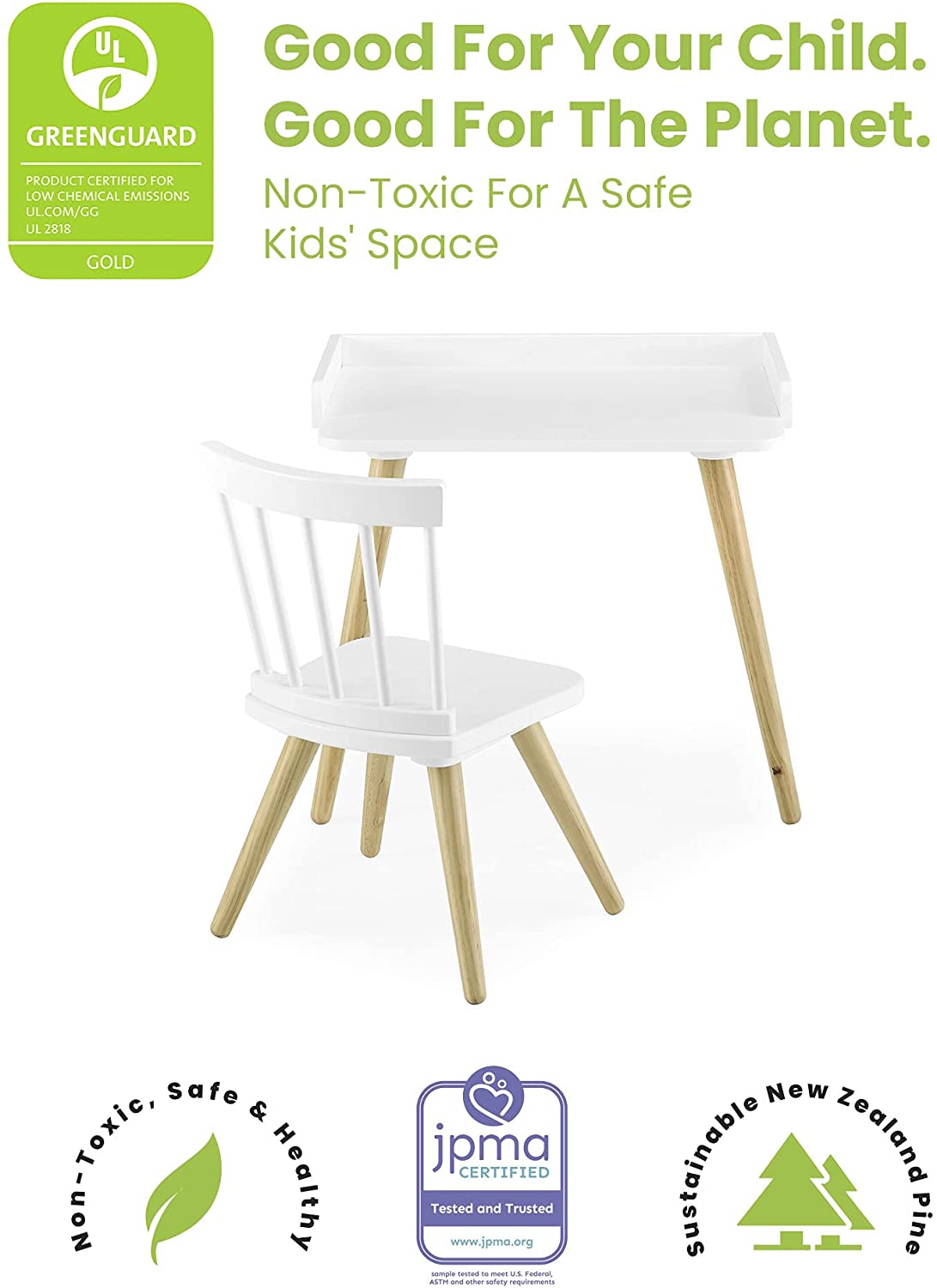 Kids Study Tables : 24.75" W Writing Desk and Chair Set