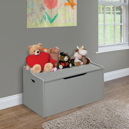 Kids Toy Storage Unit: Basket Gray Bench Top Toy Chest