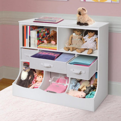Kids Toy Storage Unit: Basket Storage Unit with Three Baskets