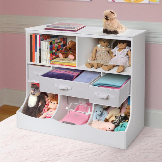 Kids Toy Storage Unit: Basket Storage Unit with Three Baskets