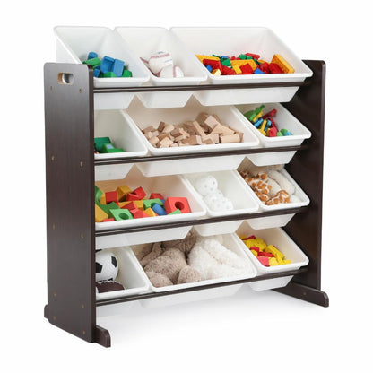 Kids Toy Storage Unit: Espresso Kids Toy Organizer