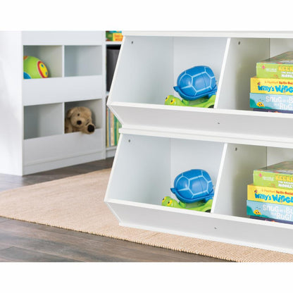 Kids Toy Storage Unit: Stackable Angled Toy Organizer