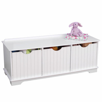 Kids Toy Storage Unit: Three Bin Storage Bench