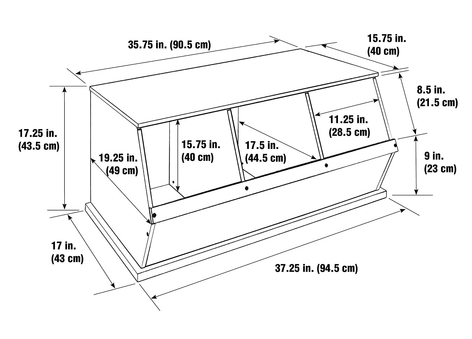 Kids Toy Storage Unit: Three Bin Storage Cubby