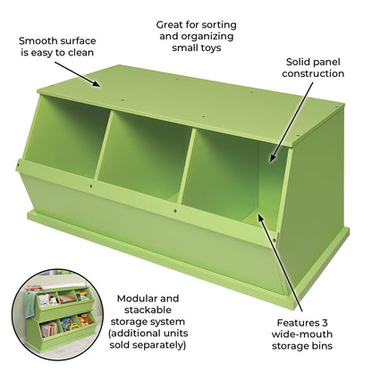 Kids Toy Storage Unit: Three Bin Storage Cubby