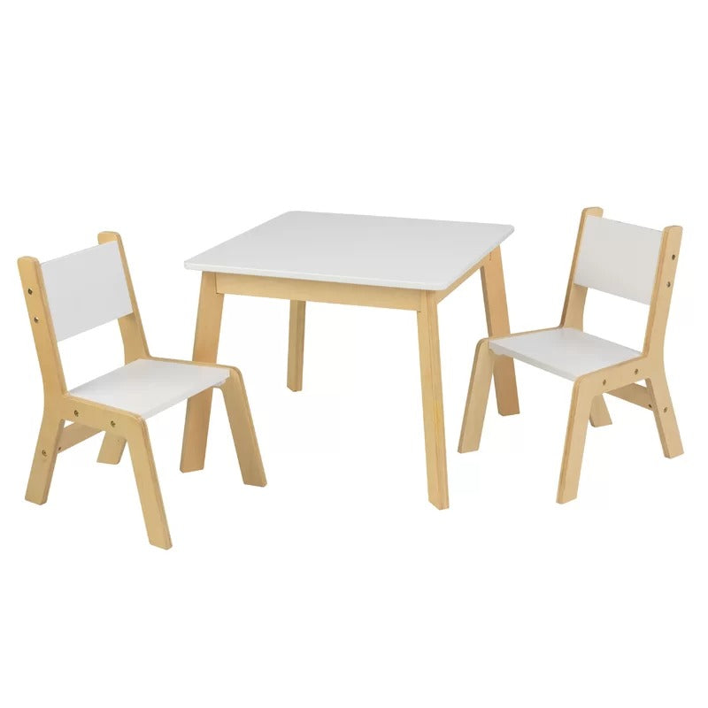 Kids Writing Table: 3 Piece Square Play / Activity Table and Chair Set