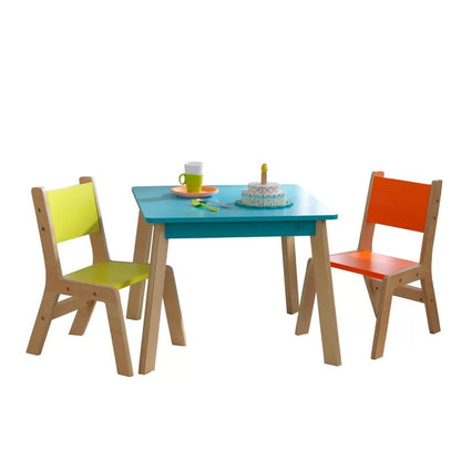 Kids Writing Table: 3 Piece Square Play / Activity Table and Chair Set