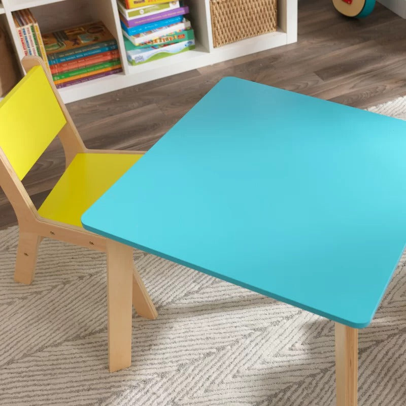 Kids Writing Table: 3 Piece Square Play / Activity Table and Chair Set