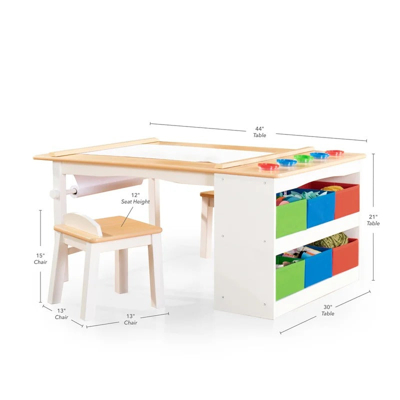 Kids Writing Table: Kids 14 Piece Rectangular Arts And Crafts Table and Chair Set