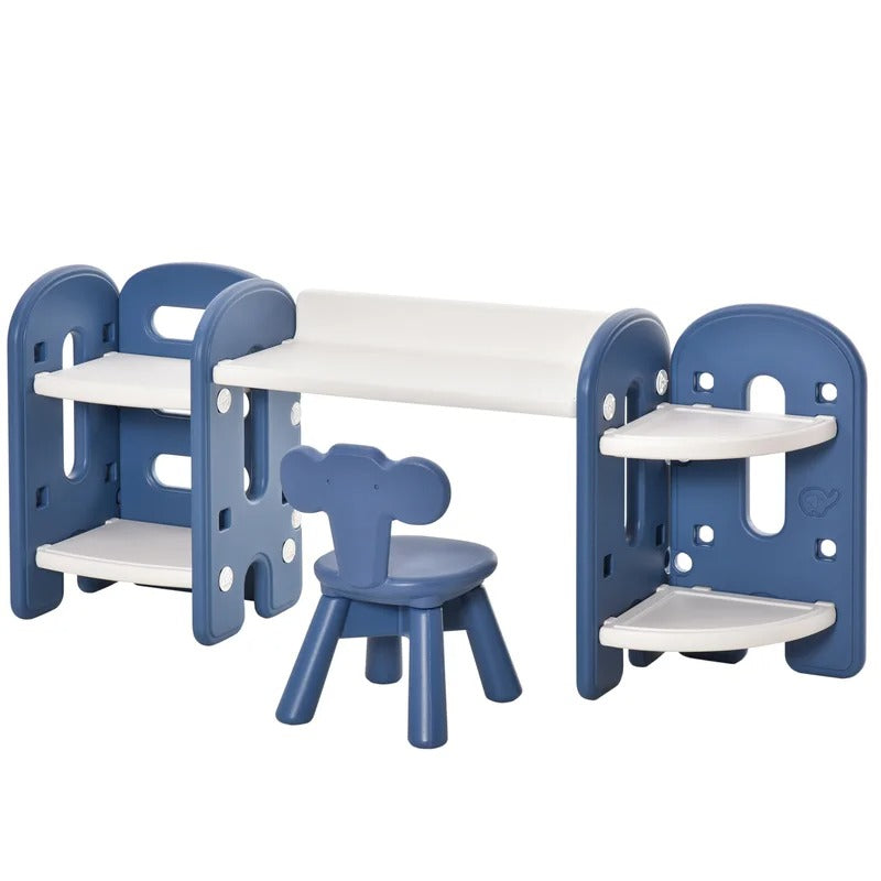 Kids Writing Table: Kids 2 Piece Rectangular Play / Activity Table and Chair Set