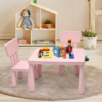 Kids Writing Table: Kids 3 Piece Rectangular Play / Activity Table and Chair Set