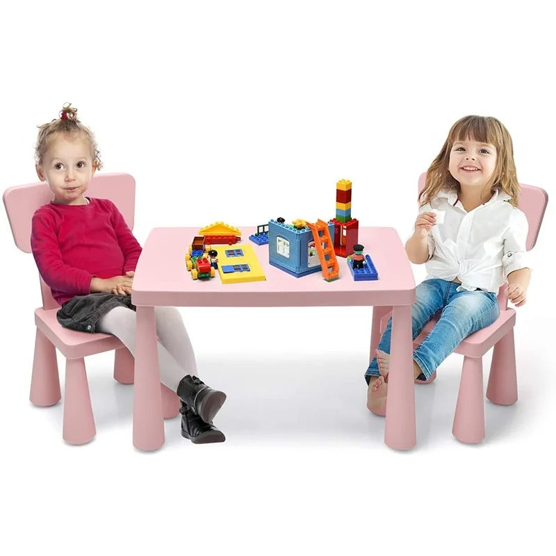 Kids Writing Table: Kids 3 Piece Rectangular Play / Activity Table and Chair Set